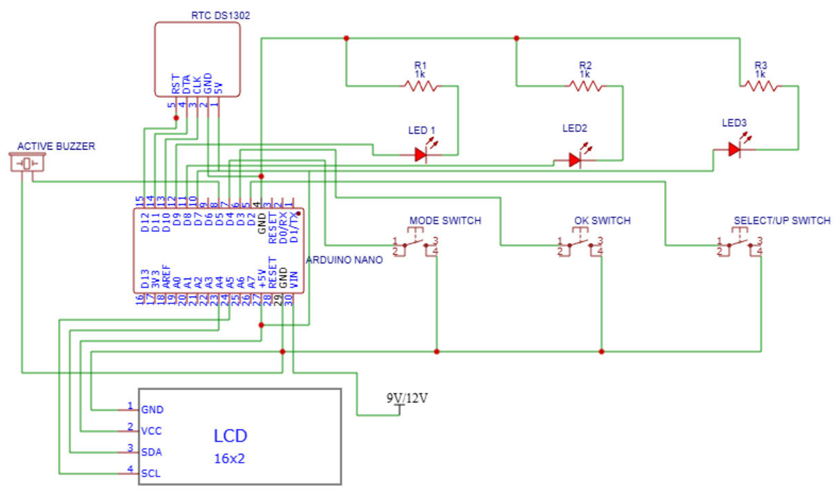Medicine Reminder Schematic Diagram